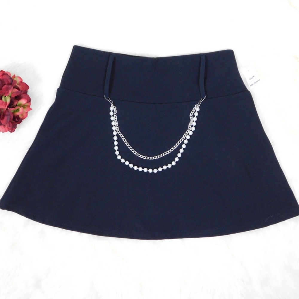 Zoey Beth Black A-line Mini Skirt Juniors Size M 7/9 Stretch Whimsigoth Grunge